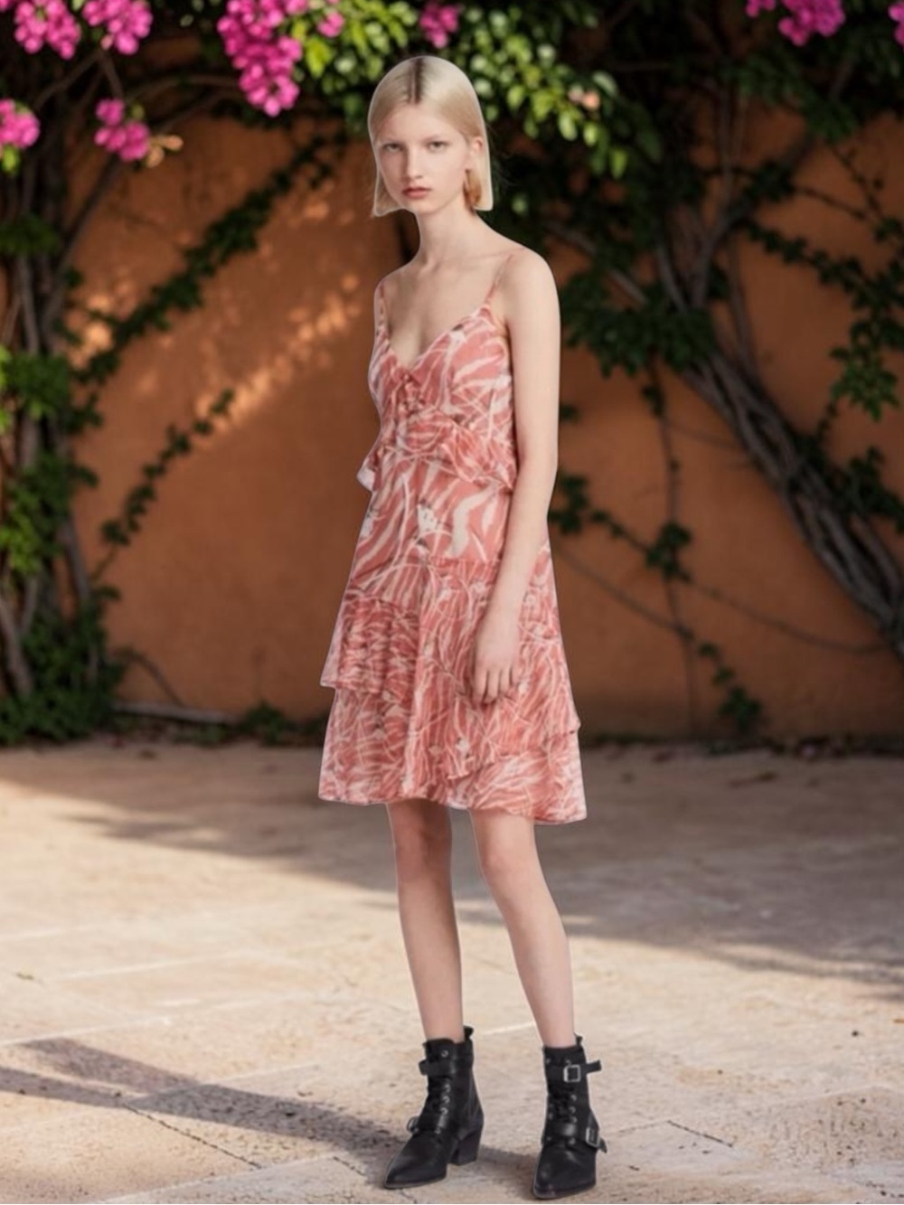 All Saints Enya Kazuno Floral Print Mini Dress